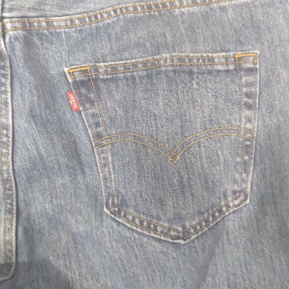 Levi's 501 jeans mens 38 x 29 original straight button fly blue denim pants - Picture 9 of 12
